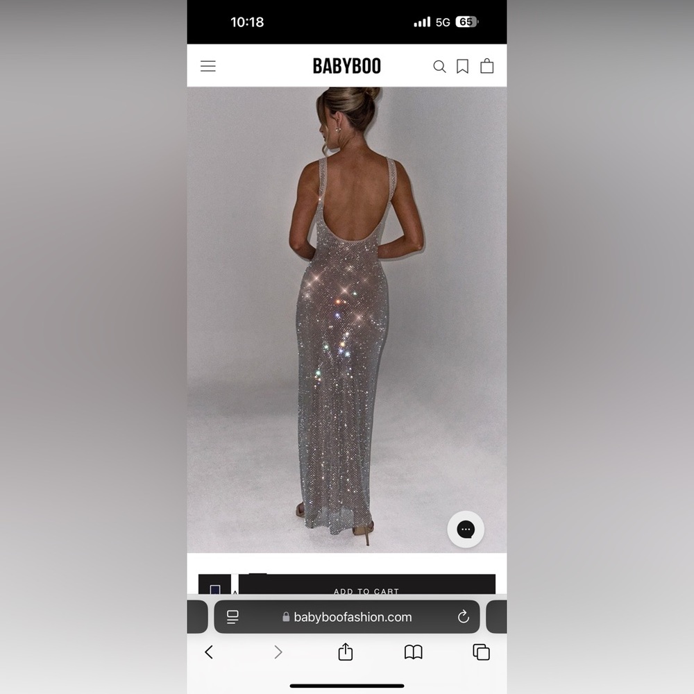 Dazzling Backless Silver Sequin Dress - Picture 2 of 3
